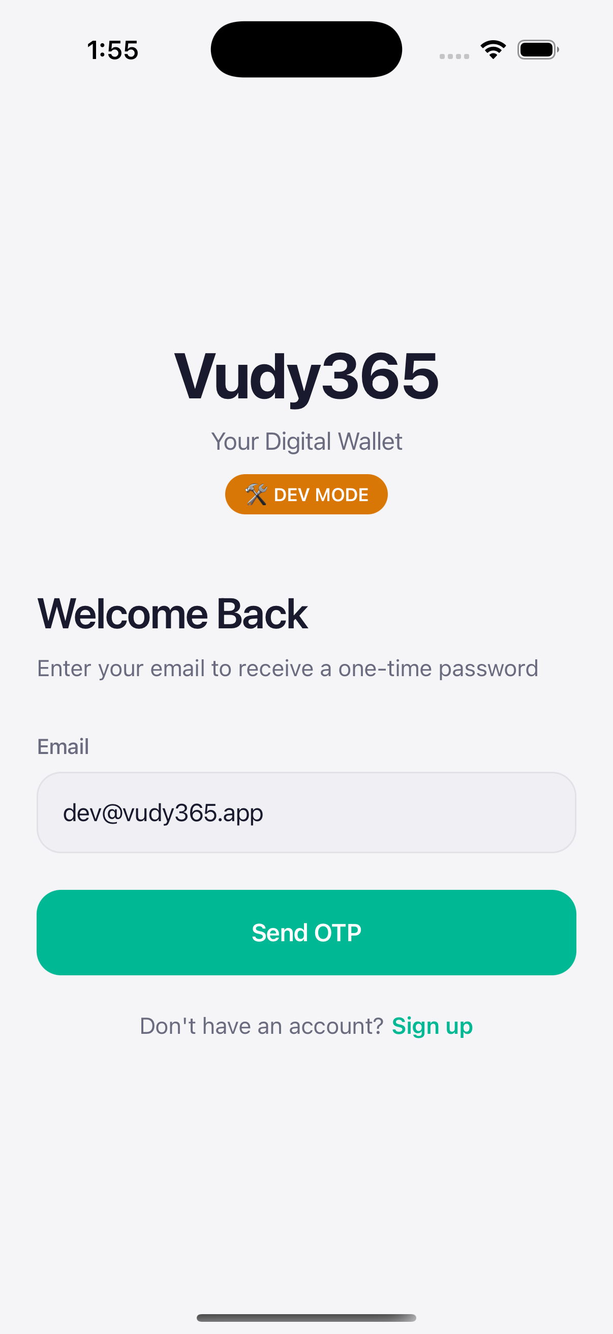 Vudy wallet dashboard