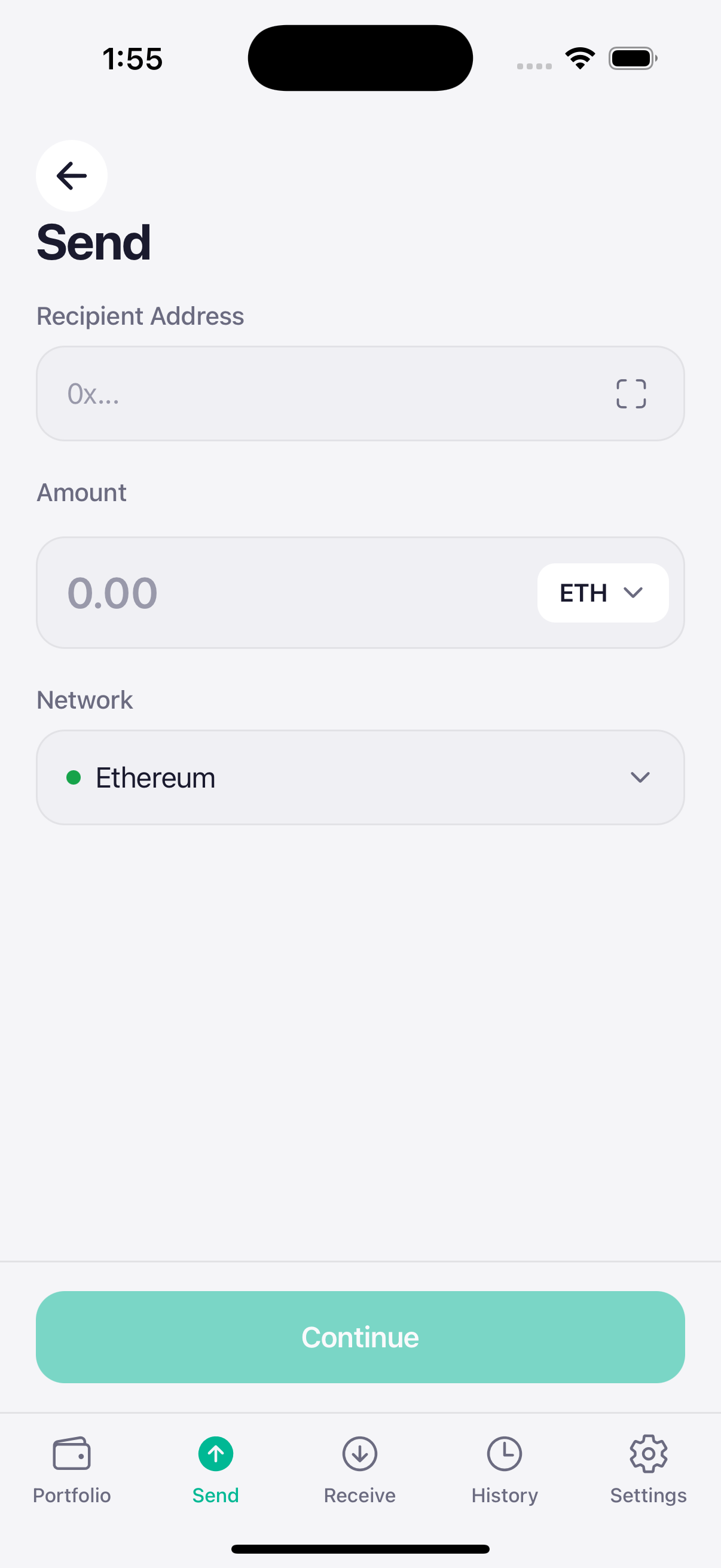 Vudy wallet screen