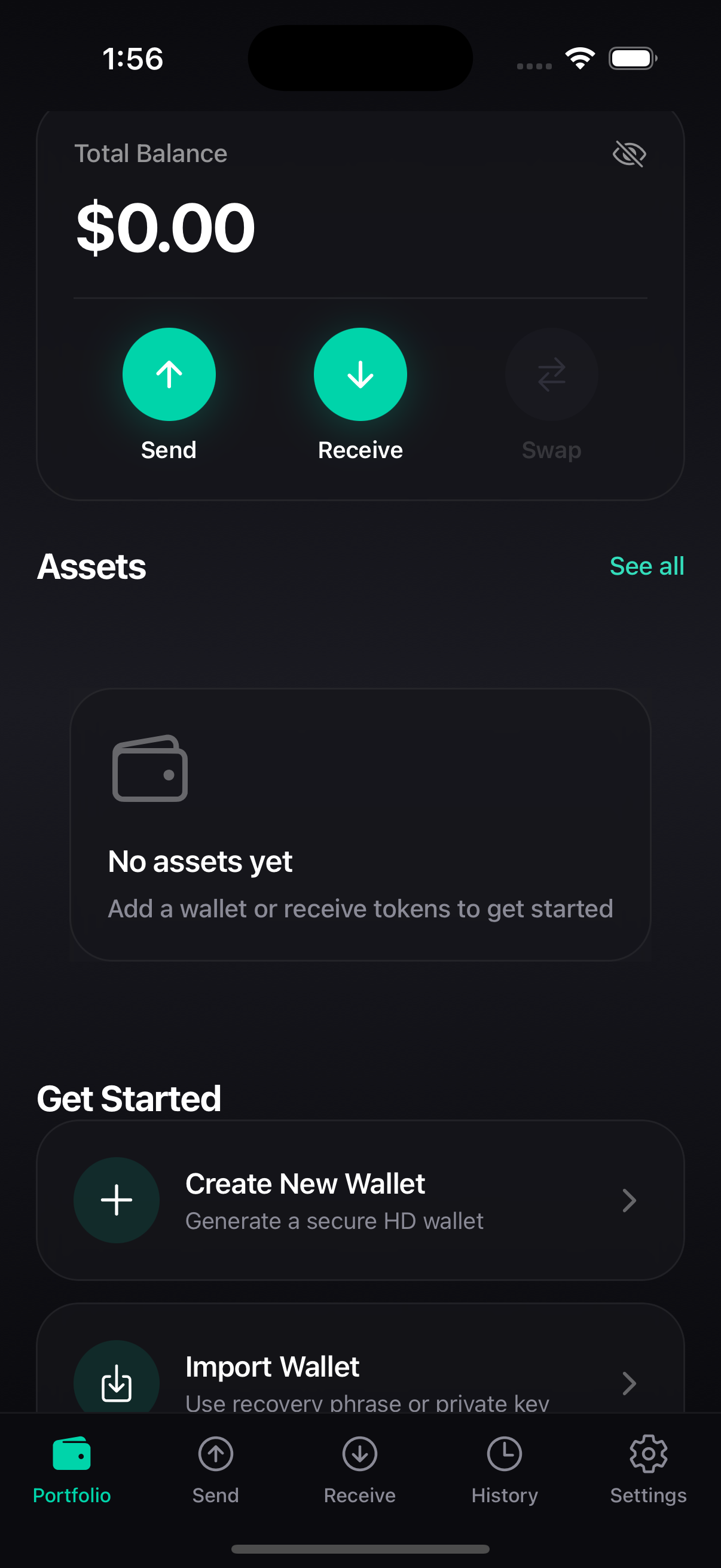 Vudy wallet screen