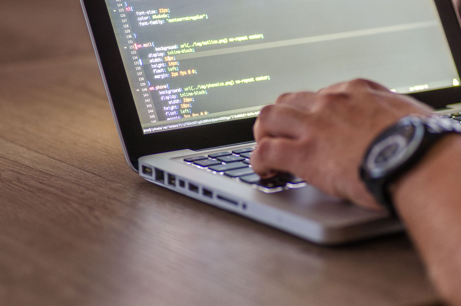 Close-up of application code on a monitor